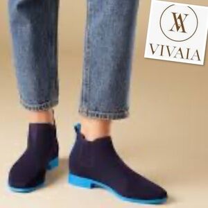 Vivaia Women's Navy Ankle Boots with Blue Soles